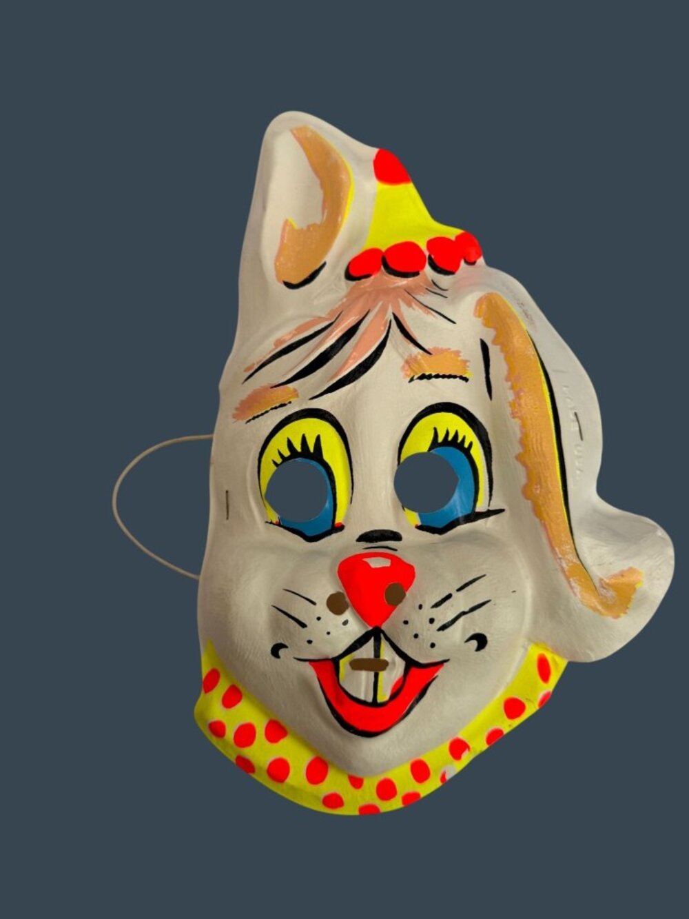 Vintage 1950s 60s Bunny Rabbit Halloween Costume Mask 19¢ Made in USA - Picture 3 of 6